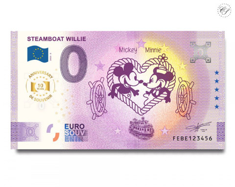 Malta 0 € 2025 Disney Minni & Mikki -nollaseteli anniversary