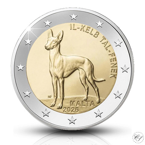 Malta 2 € 2026 Faaraokoira, irtokolikko