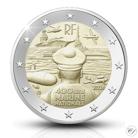 Ranska 2 € 2026 Ranskan laivasto 400 vuotta