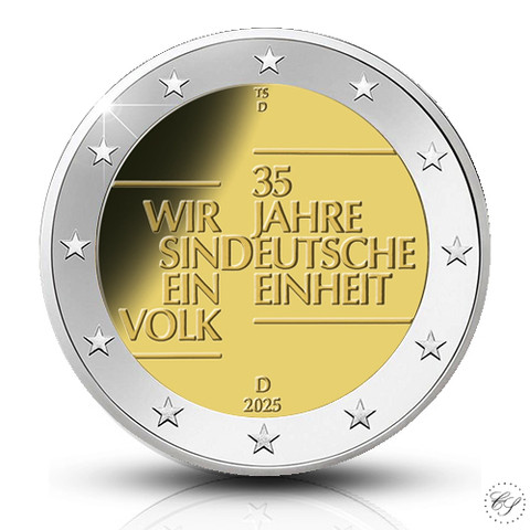 Saksa 2 € 2025 Yhtenäinen Saksa 35 vuotta 