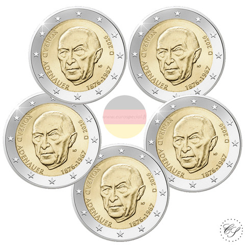 Saksa 2 € 2026 Konrad Adenauer A-J