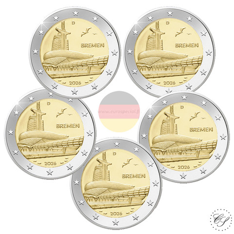 Saksa 2 € 2026 Bremen & Klimahaus A-J
