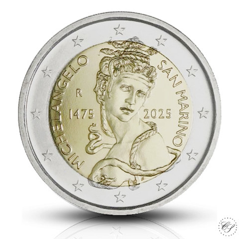 San Marino 2 € 2025 Michelangelo BU, irtokolikko