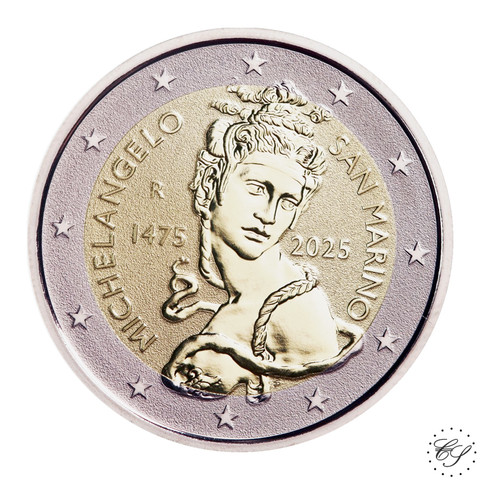San Marino 2 € 2025 Michelangelo Reverse Proof