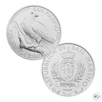 San Marino 5 € 2025 Jalohaukka 1oz hopearaha