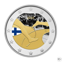 Suomi 2 € 2025 Suomi-Ruotsi-maaottelu 100 v., väritetty (#1)