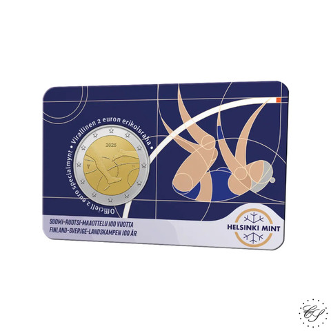 Suomi 2 € 2025 Suomi-Ruotsi-maaottelu 100 v., BU coincard FI/SE