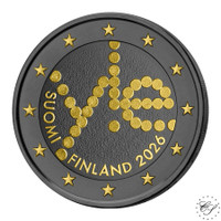Suomi 2 € 2026 Yleisradio 100 vuotta, musta & kulta