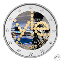 Suomi 2 € 2026 Yleisradio 100 vuotta, väritetty (#1)