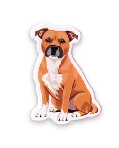 Rotumagneetti, staffordshirenbullterrieri (punainen)