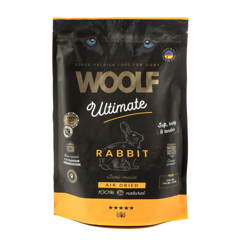 Woolf Ultimate Rabbit - Kani puolikostea ruoka 1 kg