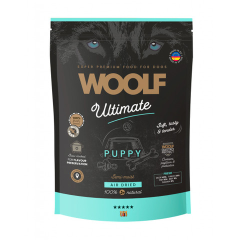 Woolf Ultimate Puppy - Puolikostea ruoka pennuille 1 kg