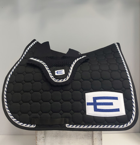 Equality Line E-logo äänieristetty korvahuppu, musta-sini/valko logolla