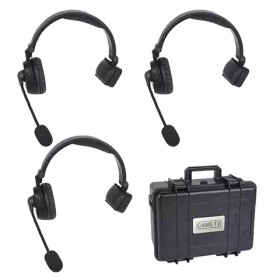 Duplex Digital Wireless Intercom Headset single ear 3-pack