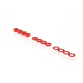 Ruddog 3mm Washer Set Red (0.5mm/1.0mm/2.0mm) 
