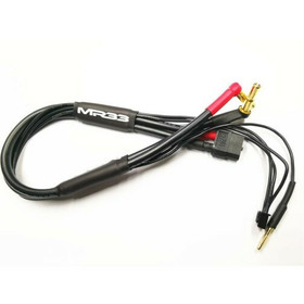 MR33 2S XT60 All-Black Charging Lead 300mm- 4/5mm Bullet Dual Plug -XH