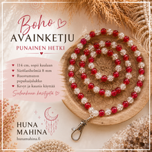Avainnauha särölasihelmistä Punainen hetki	