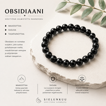 Obsidiaani kivirannekoru 20 cm	