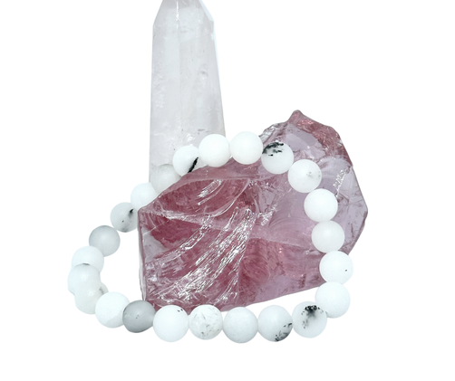 Huurrettu Rutiili kvartsi Kivirannekoru 17 cm	