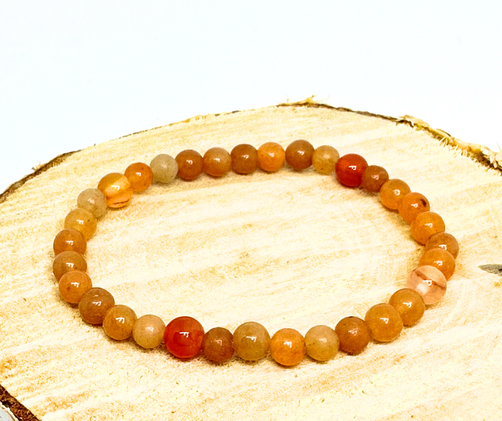 Aventuriini ja Karneoli Kivirannekoru 17 cm	 	