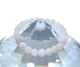 Huurrettu Ruusukvartsi Kivirannekoru 18 cm	