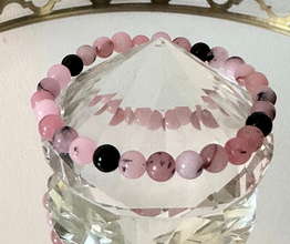 Kirsikankukka Jaspis ja Akaatti Kivirannekoru 16 cm	