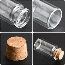 Pienet lasipullot korkilla 8 ml 	