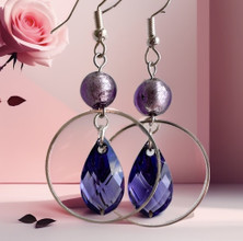 Korvakoru Muranon lasi ja Swarovski kristalli	