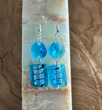 Korvakoru Muranon lasi ja sininen kristalli	