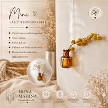 Mini lasipullomagneetti Ruskea	