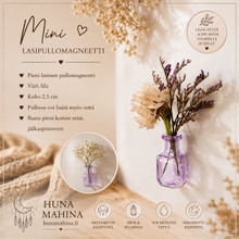 Mini lasipullomagneetti Lila	