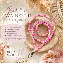 Avainnauha lasihelmistä Pinkki unelma	