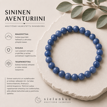 Sininen Aventuriini kivirannekoru 20 cm	