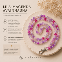 Avainnauha Akryylihelmistä, lila-magenda (118cm)