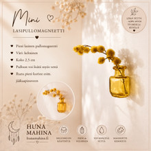 Mini lasipullomagneetti Keltainen	