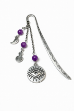 Hopeanhohtoinen metallinen kirjanmerkki, Suojeleva silmä	