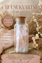 Ruusukvartsi kivisirupullo 5 cm, raakapaloja	