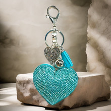 Bling,Bling Turkoosi Sydän laukkukoriste	