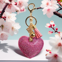 Bling,Bling Pinkki Sydän laukkukoriste	