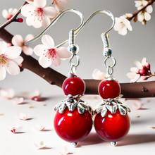 Punainen coralli korvakorut