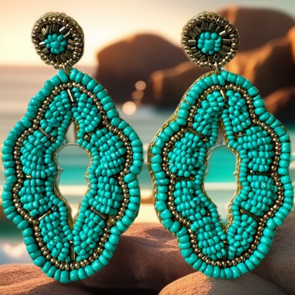 Turkoosit siemenhelmi korvakorut	