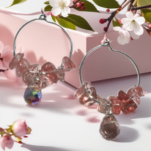 Korvakoru Kirsikka Kvartsi ja Swarovski kristalli	