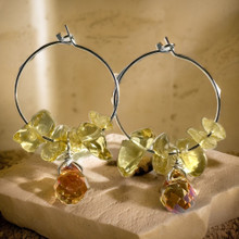 Korvakoru Sitriini ja Swarovski kristalli	