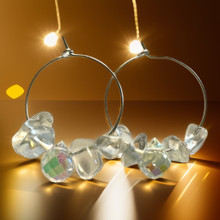 Korvakoru Kirkas Kvartsi ja Swarovski kristalli	