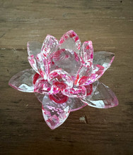 Kristalli Lootuskukka Figuuri pinkki	