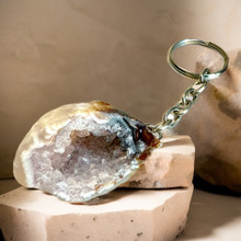 Akaatti Geodi laukkukoriste / avaimenperä	