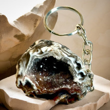 Akaatti Geodi laukkukoriste / avaimenperä	