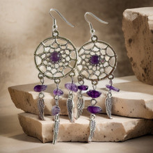 Unisieppari  korvakorut, Ametisti