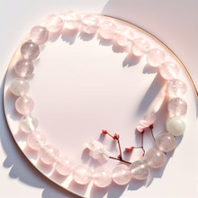 Ruusukvartsi kivirannekoru 19 cm	