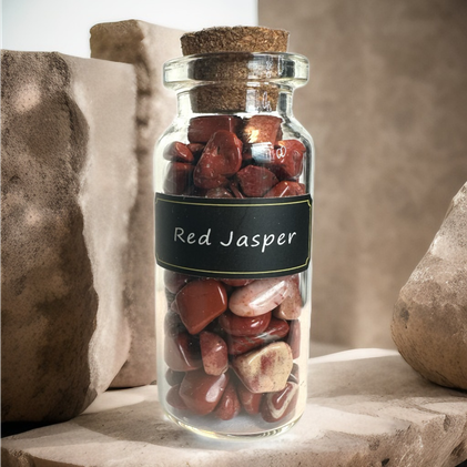 Jaspis, punainen kivisirupullo 5 cm